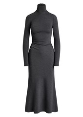 Ralph Lauren Turtleneck Wool Midi-Dress