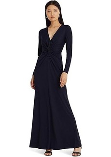 Ralph Lauren Twist-Front Stretch Jersey Gown