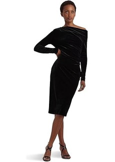 Ralph Lauren Velvet One-Shoulder Cocktail Dress