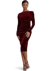 Ralph Lauren Velvet One-Shoulder Cocktail Dress