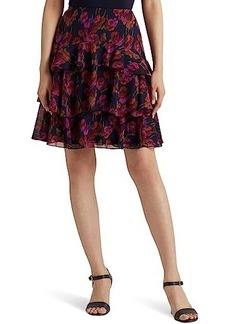 Ralph Lauren Floral Crinkle Georgette Tiered Skirt