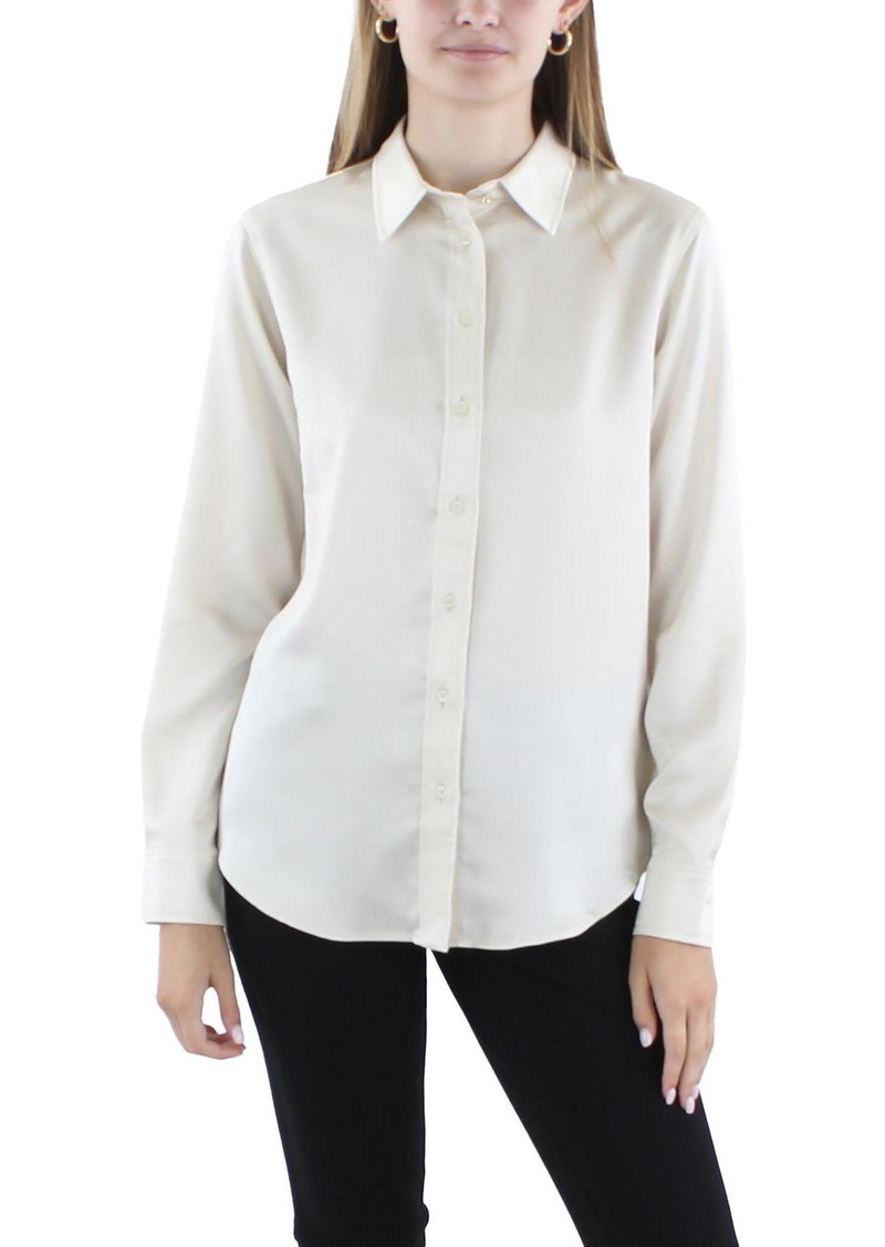 Ralph Lauren Womens Adjustable Sleeve Blouse Button-Down Top