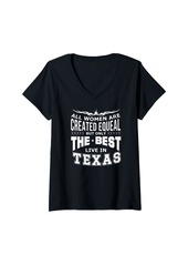 Ralph Lauren Womens All Women Are Created Equal But The Best Live In Texas V-Neck T-Shirt