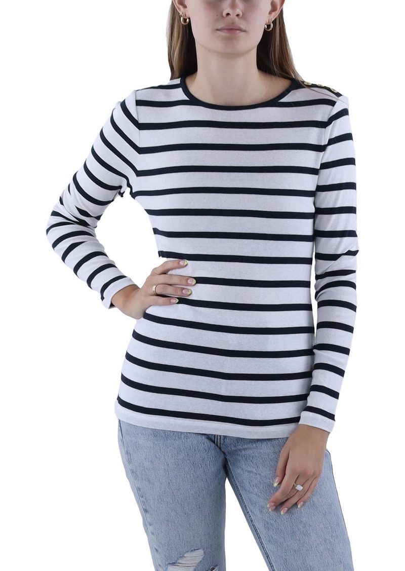 Ralph Lauren Womens Cotton Striped Pullover Top