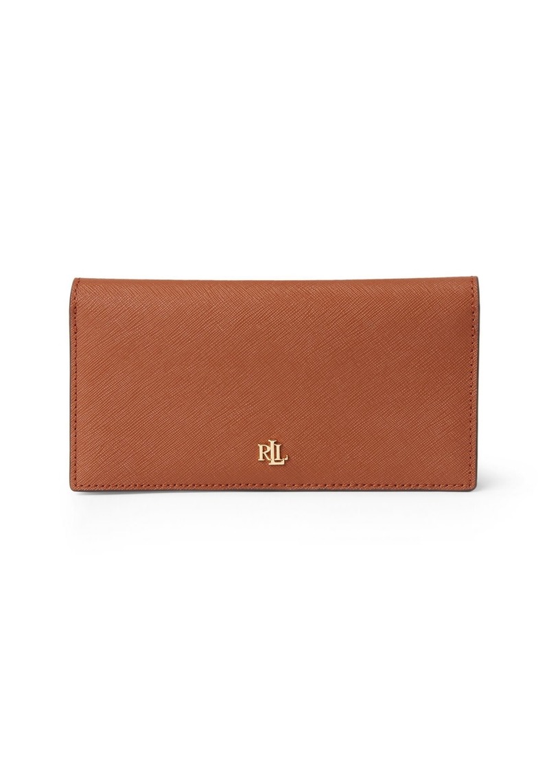 Ralph Lauren Women's Crosshatch Leather Slim Snapped-Closure Wallet - Lauren Tan