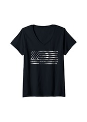 Ralph Lauren Womens First Responders - American Flag With Job Description V-Neck T-Shirt