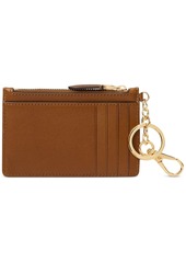 Ralph Lauren Women's Full-Grain Leather Key-Ring Small Zip Card Case - Lauren Tan