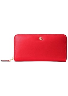 Ralph Lauren Women's Full-Grain Leather Large Zip Continental Wallet - Red