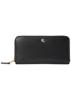 Ralph Lauren Women's Full-Grain Leather Large Zip Continental Wallet - Black
