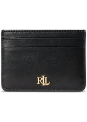 Ralph Lauren Women's Full-Grain Leather Small Slim Card Case - Black