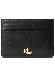 Ralph Lauren Women's Full-Grain Leather Small Slim Card Case - Black