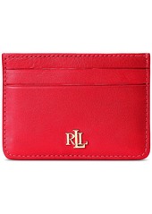 Ralph Lauren Women's Full-Grain Leather Small Slim Card Case - Red