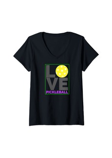 Ralph Lauren Womens I Love Pickleball ...Do You? V2 V-Neck T-Shirt