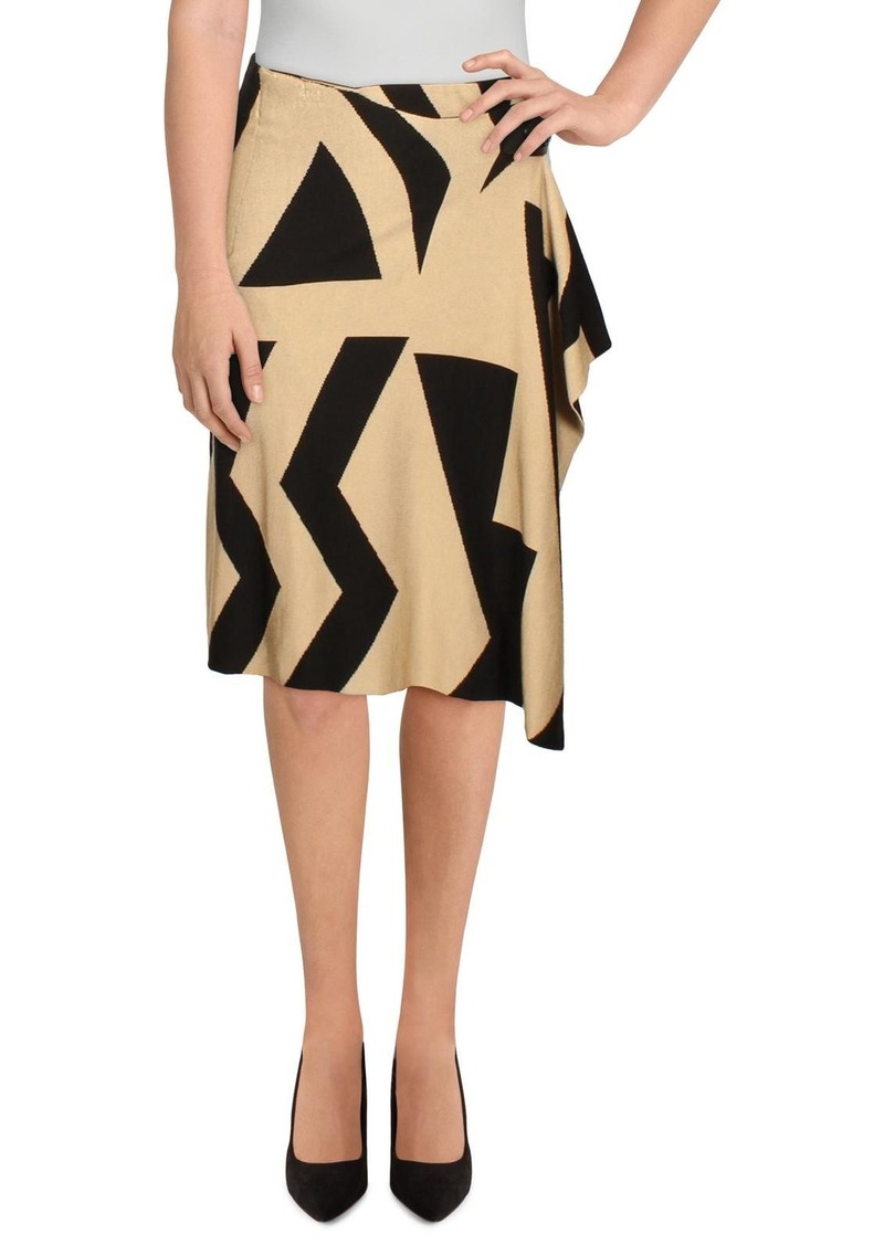 Ralph Lauren Womens Knit Printed Wrap Skirt