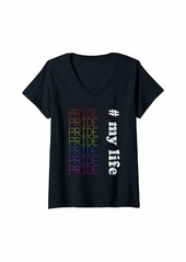 Ralph Lauren Womens LGBTQ - #My Life - Pride V-Neck T-Shirt