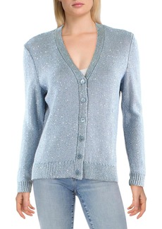 Ralph Lauren Womens Linen Blend Shimmer Cardigan Sweater