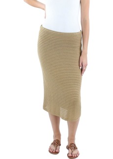 Ralph Lauren Womens Metallic Knit Pencil Skirt