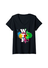 Ralph Lauren Womens My Wednesday Thursday and Friday Colorful Splash Design V-Neck T-Shirt