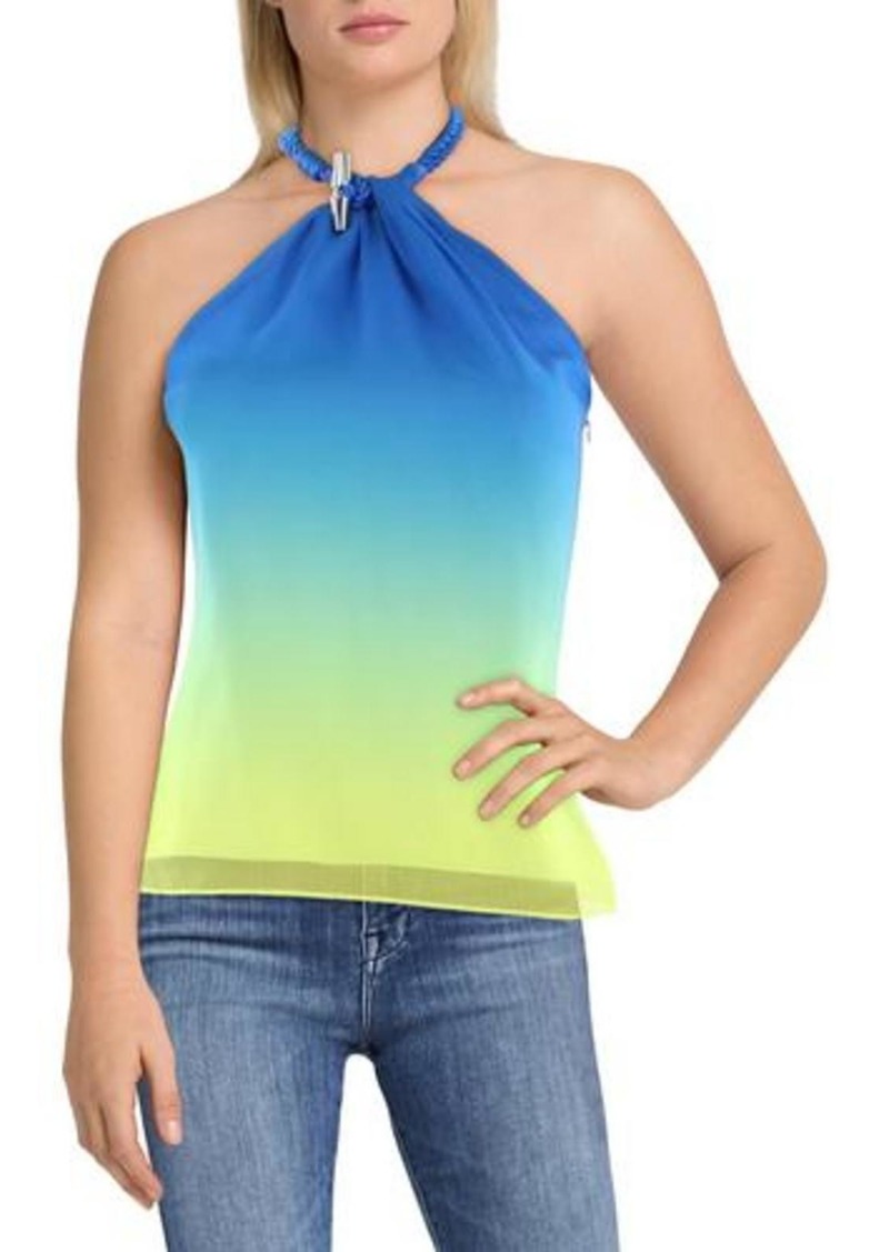 Ralph Lauren Womens Ombre Embellished Halter Top