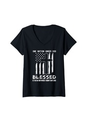 Ralph Lauren Womens Patriotic Nation "Blessed" Where Trump is Lord V-Neck T-Shirt