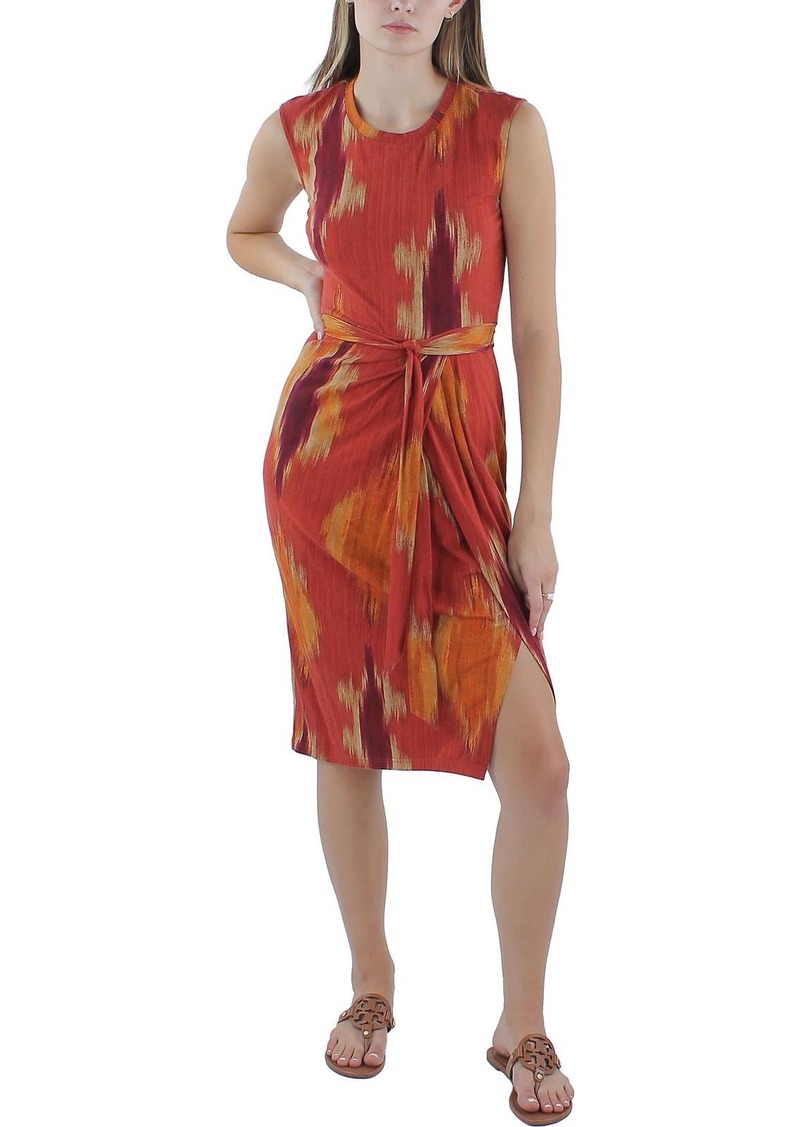 Ralph Lauren Womens Printed Belted Midi Dress