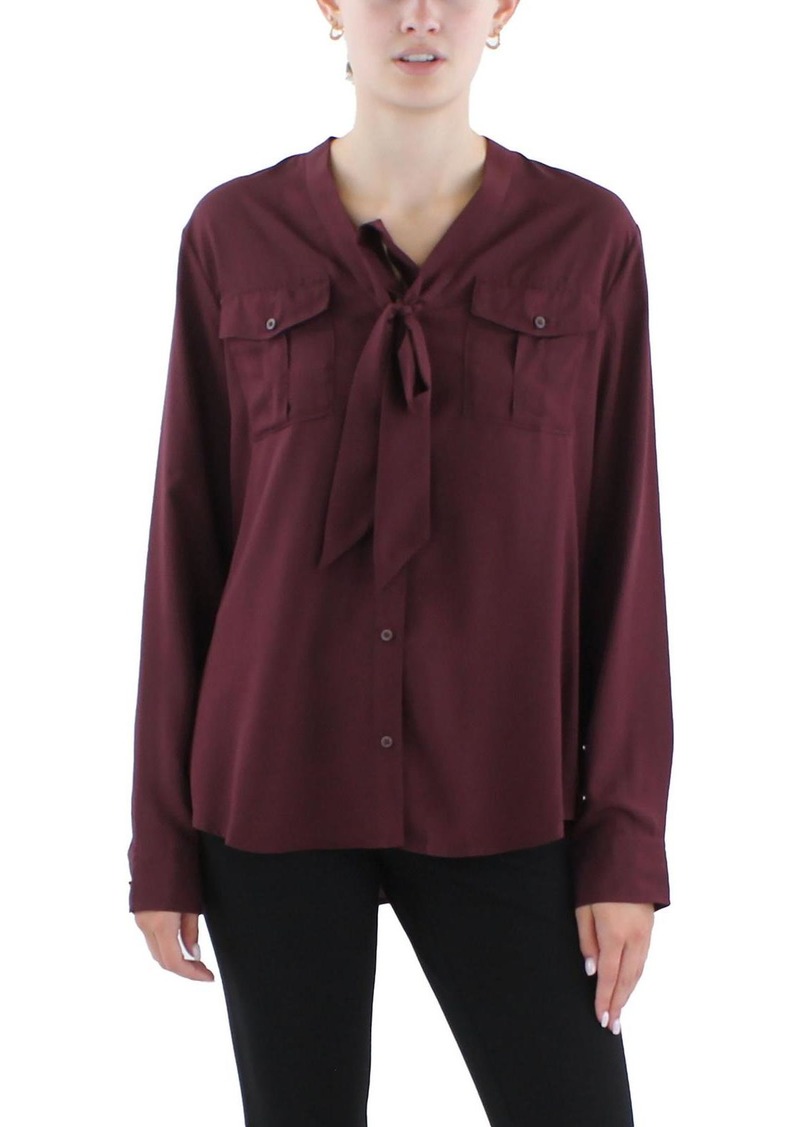 Ralph Lauren Womens Purple Long Sleeves Button-Down Top