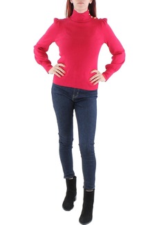 Ralph Lauren Womens Ribbed Button Trim Mock Turtleneck Sweater