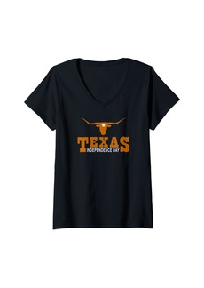 Ralph Lauren Womens Texas Independence Day V-Neck T-Shirt
