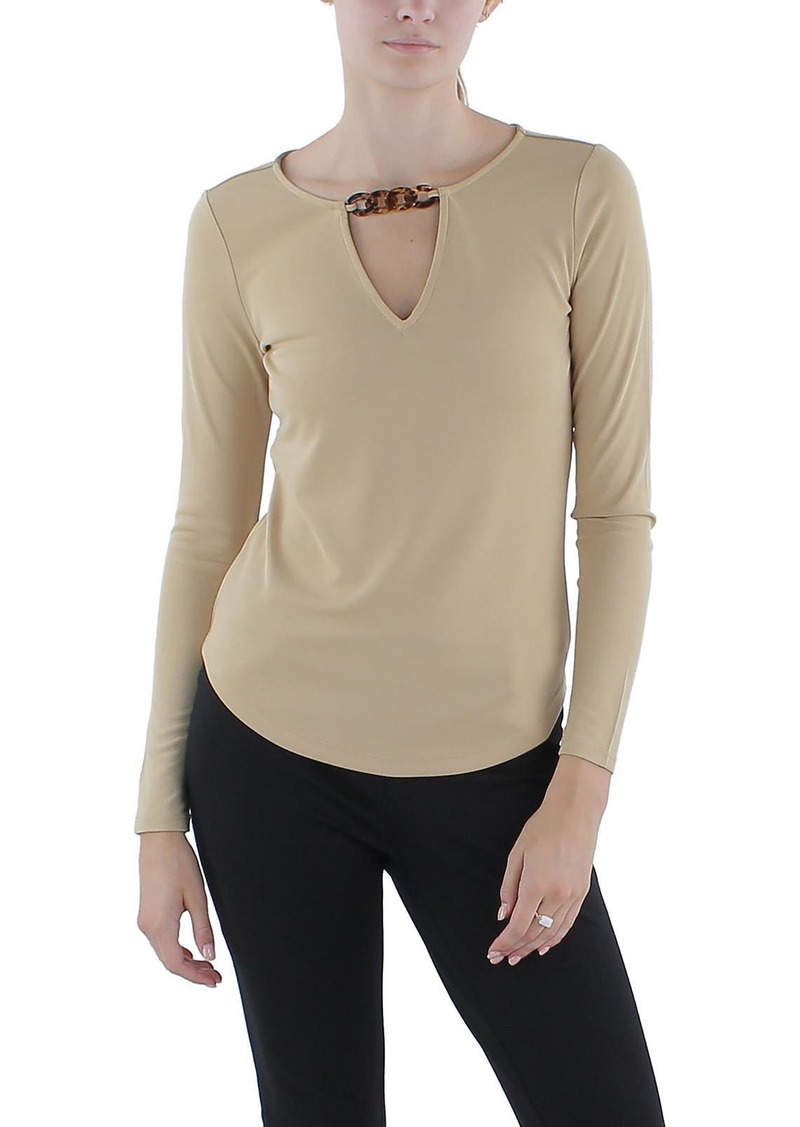 Ralph Lauren Womens V-Neck Long Sleeves Pullover Top