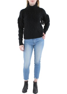 Ralph Lauren Womens Wool Fringe Shoulders Turtleneck Sweater