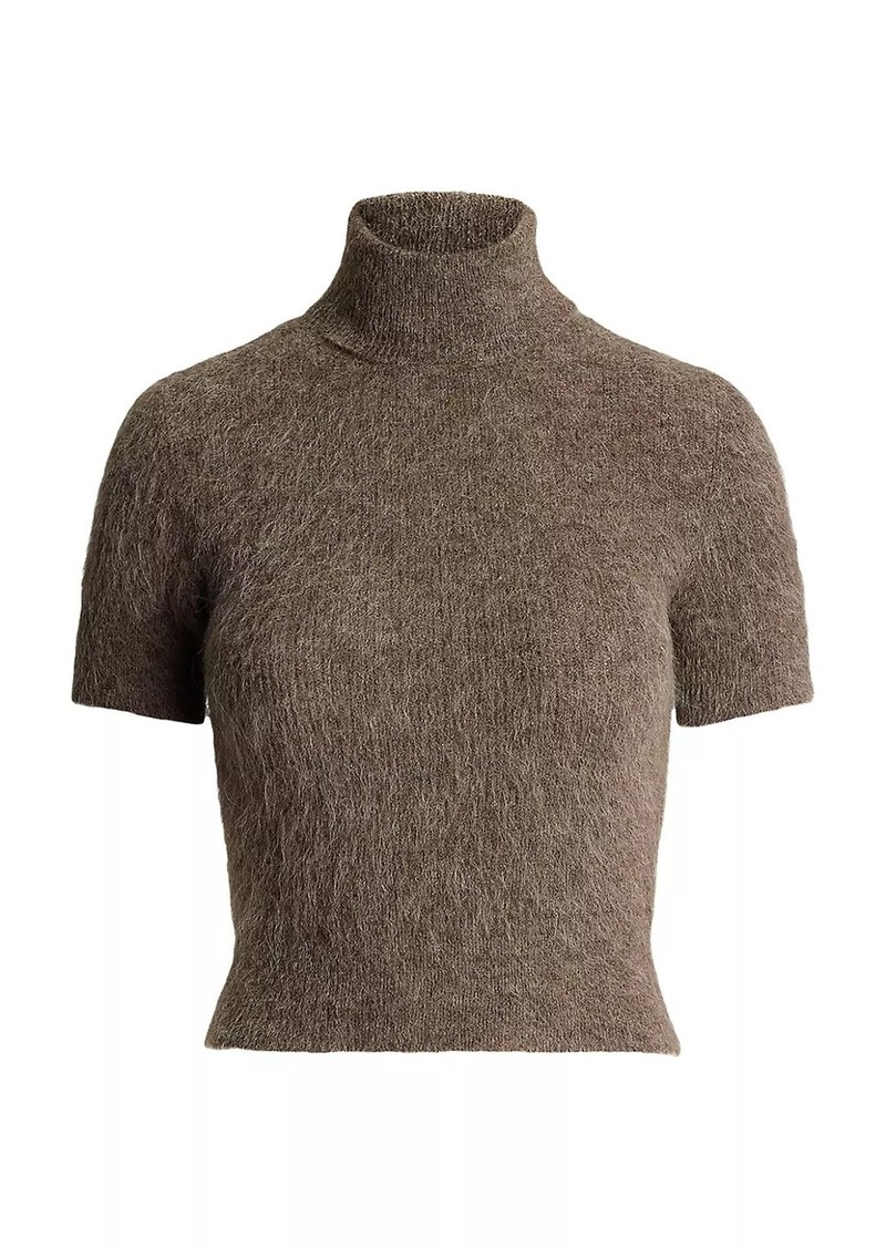 Ralph Lauren Wool-Blend Turtleneck Short-Sleeve Sweater