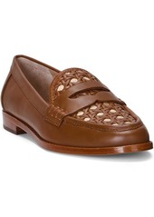 Ralph Lauren Wynnie II Woven Leather & Raffia Loafers