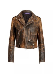 Ralph Lauren Zip-Front Calf Leather Jacket