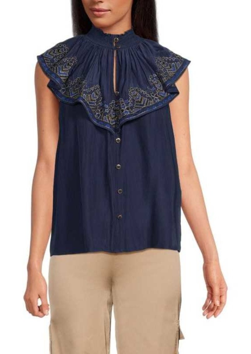 Ramy Brook Abbe Ruffled Overlay Blouse