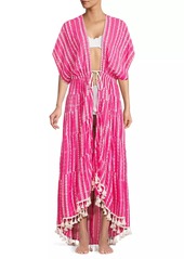 Ramy Brook Addaline Metallic Striped Caftan