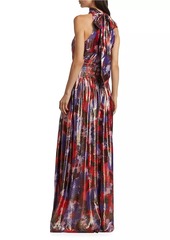 Ramy Brook Ainsley Floral Halter Maxi Dress