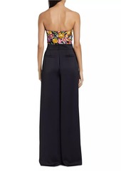 Ramy Brook Almeda Floral-Appliqué Wide-Leg Jumpsuit