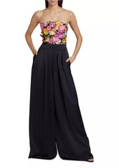 Ramy Brook Almeda Floral-Appliqué Wide-Leg Jumpsuit