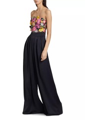 Ramy Brook Almeda Floral-Appliqué Wide-Leg Jumpsuit