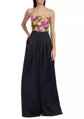 Ramy Brook Almeda Floral-Appliqué Wide-Leg Jumpsuit