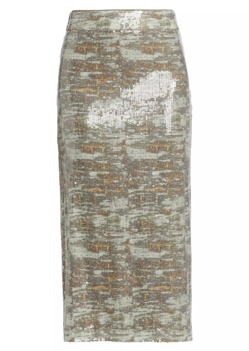 Ramy Brook Alpha Sequined Midi-Skirt