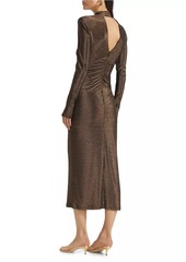 Ramy Brook Amarilys Metallic Ruched Midi-Dress