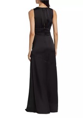 Ramy Brook Ameera Satin Plunge Gown