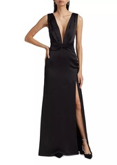 Ramy Brook Ameera Satin Plunge Gown