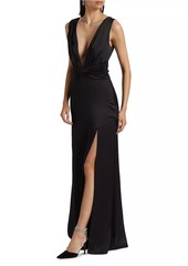 Ramy Brook Ameera Satin Plunge Gown