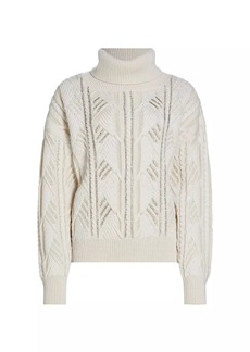 Ramy Brook Annabelle Crystal Cable-Knit Sweater