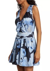 Ramy Brook Ashlynn Floral V-Neck Minidress