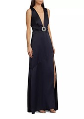 Ramy Brook August Satin Sleeveless Gown