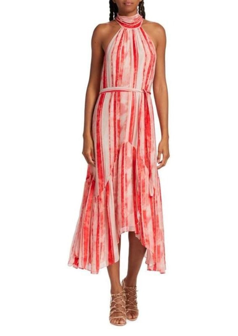 Ramy Brook Babette Striped Silk Blend Midi Dress