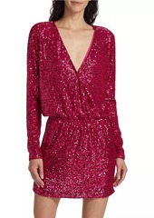 Ramy Brook Blair Sequin Wrap-Effect Minidress